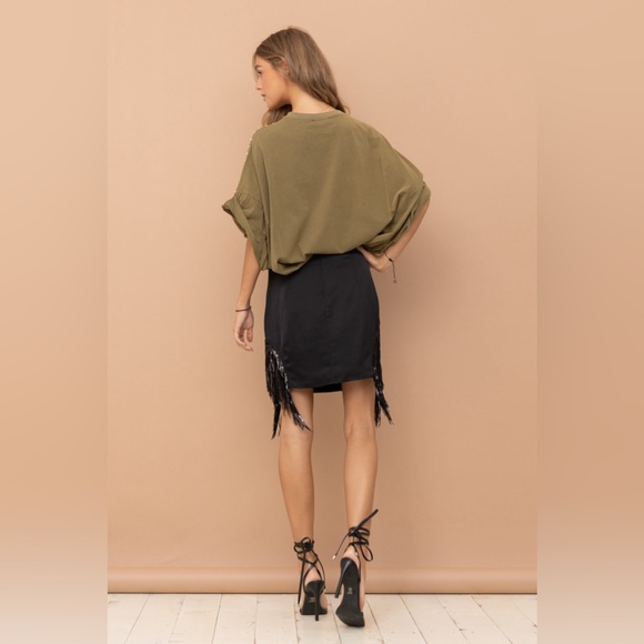 Studded Oversized High Low T Shirt - Picture 3 of 5